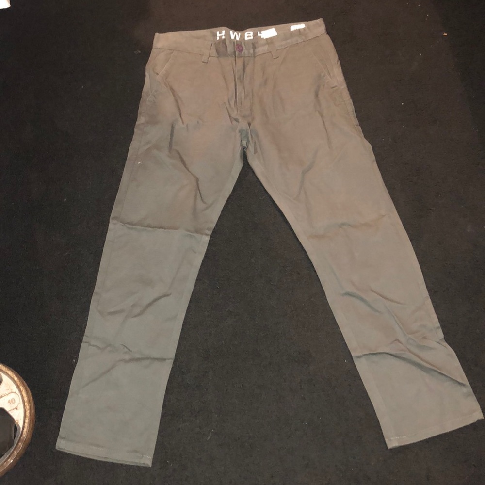 Olive/gray twill pants